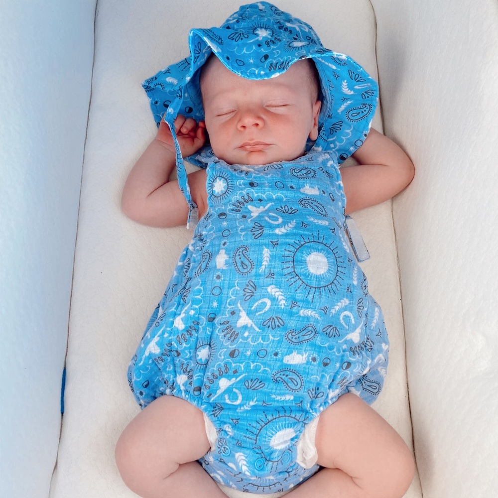 Angel Dear Blue bandana blue retro sunsuit from SpearmintLove